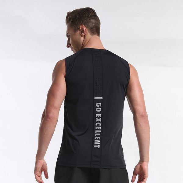 

willarde fitness running vest men's quick dry sleeveless sports basketball training jogging gym tank top, Black;blue