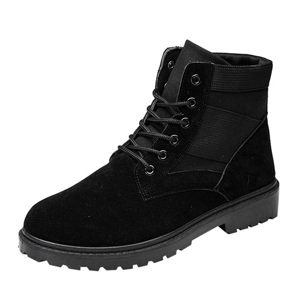 

2019 new brand men's outdoor matte leather boots trend england style suede high-slip skid boots high quality, Black