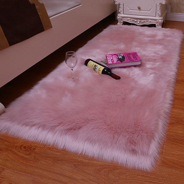 Acheter Haute Qualité 7 Couleurs Super Doux Pure Couverture Cuisine Lit Brillant En Peau De Mouton Lavable Tapis Fausse Fourrure Tapis Laine Tapis