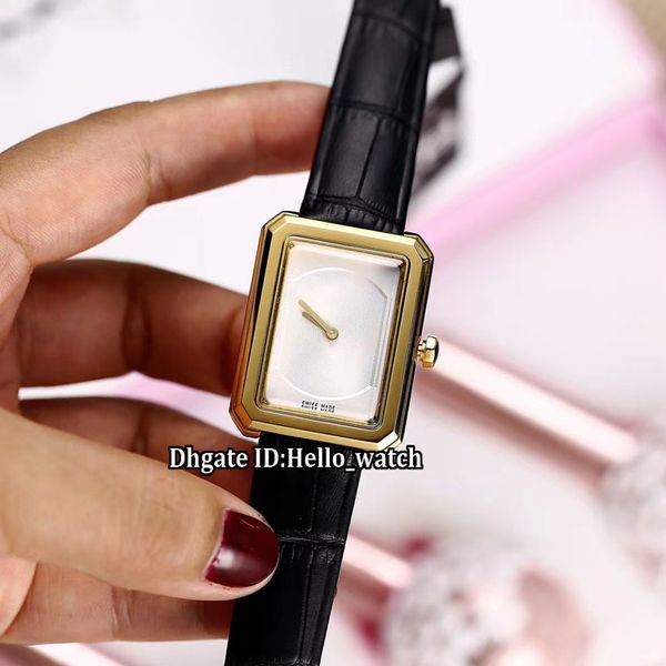 

new boy`friend h4886 white dial swiss quartz womens watch 18k yellow gold case 3d sapphire leather fashion ladies watches hello_watch 6color, Slivery;brown