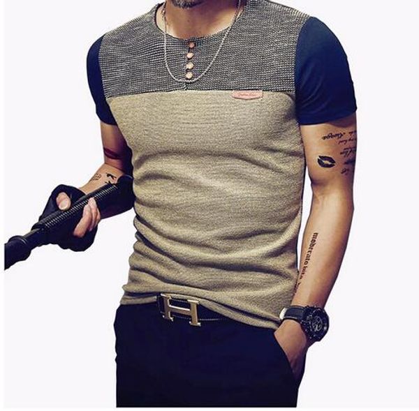 

2019 летняя мода мужская футболка свободного покроя пэчворк с коротким рукавом мужская футболка мужская одежда свободного покроя slim fit хи, White;black