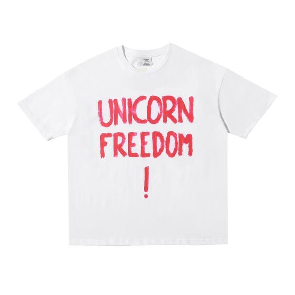 

womens mens designer t shirts vtm 20ss unicorn om alphabet printing fashion brand short sleeve loose casual crew neck tee shirts homme, White;black