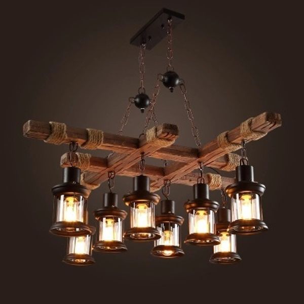 

wooden pendant lamps kitchen bar dining room salon lustre suspension industrial vintage loft chandelier luminaire light fixtures