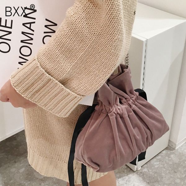 

bxx] velvet crossbody ковш сумки для женщин 2020 весна кулиской плеча сумка lady travel сумки hk712