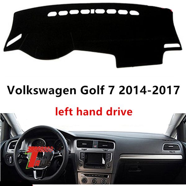 

taijs леворульные приборной панели автомобиля крышку для golf 7 2014-2017 годы защитный полиэфирной приборной панели автомобиля коврик для g