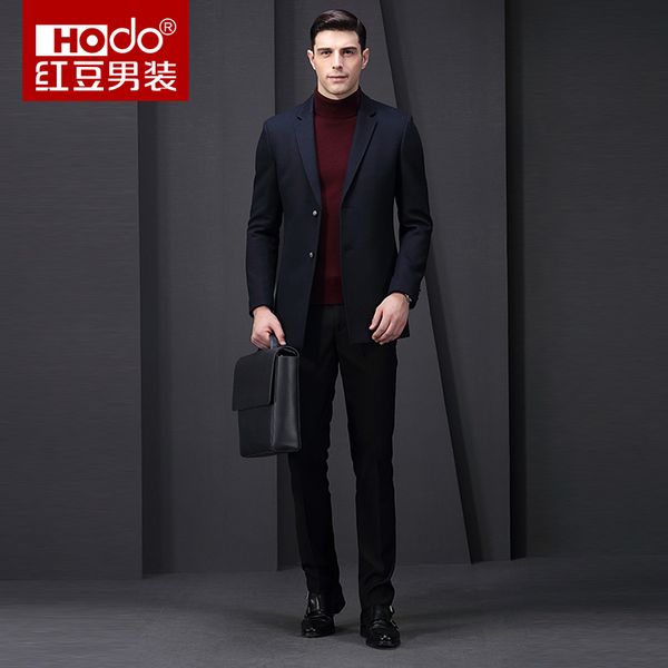 

hodo overcoat men winter business suit manteau homme hooded jacket coat plus size erkek ceket wool coat, Black