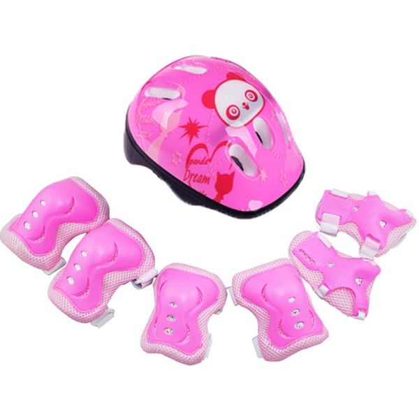 

wrist safeguard safety riding skating cycling pads 7pcs/set knee outdoor helmet protector set sports protective gear for kids