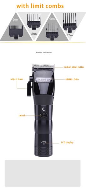 

cuchillo de barba cortapelos kemei professional hair clipper electric powerful cordless hair trimmer cutting machine haircut trimmer sty