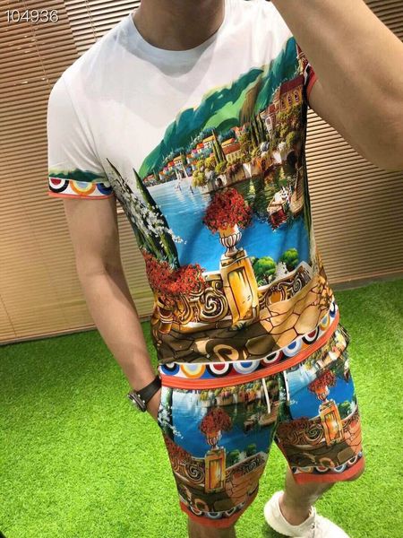 

2019SS люкс италия Новые европейские и американские мужские хлопковые футболки с ко