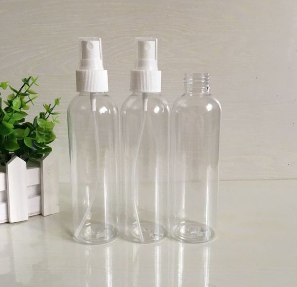 

the latest thickened 200ml transparent spray bottle pet round shoulder plastic bottle cosmetic hydration disinfectant bottle can hold any li