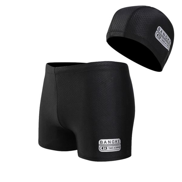 

2019 fashion swimming cap men's stripe nylon breathable bulge briefs swimming trunks swim cap suit high quality