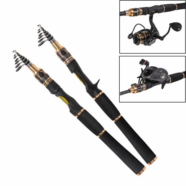 

portable fishing rod spinning fishing gear reel tackle set