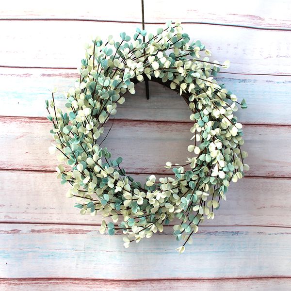 

design foliage greenery plant leaf green wreath outdoor green wreath for front door wall window party decor home decoration