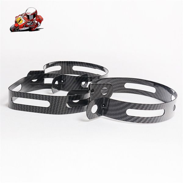 

motorcycle exhaust carbon fiber clamp escape moto fixed ring holder steel clamp with rubber for motorcycle exhaust