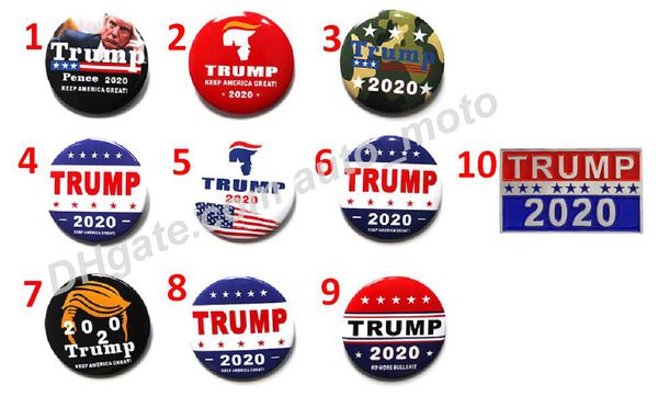 

10 types metal badge trump 2020 enamel pins america president republican campaign political brooch coat jewelry brooches gifts car