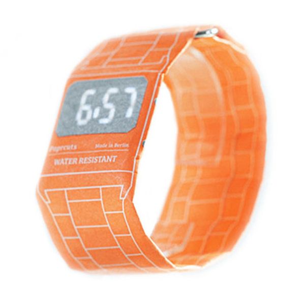 

male /female wristwatch creative women paper watch calendar date display waterproof clock papr watch, Slivery;brown
