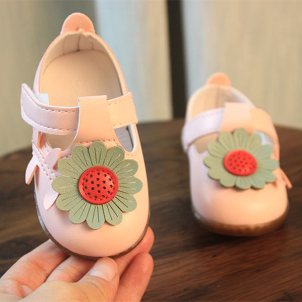 

2020 summer toddle girl sunflower shoes baby girls shoes s0232, Black;red