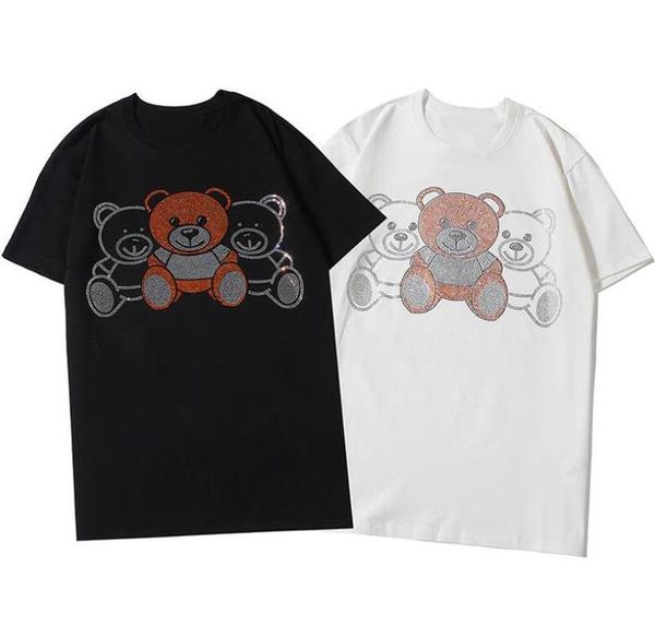 

2020 new summer mens t-shirts with letters logo italy brand tee shirts casual men women luxury with bears s-2xl high quality, White;black