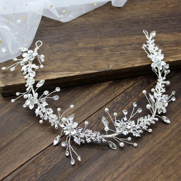 

expert alloy diamond manual bride soft chain hair hoop bride headwear hair decorate, Silver