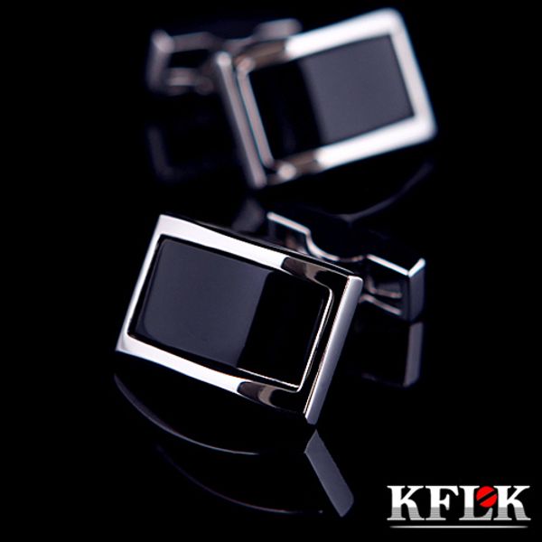 

kflk luxury shirt cufflinks for mens gift brand cuff bouton de manchette black cuff link abotoadura jewelry, Silver;golden