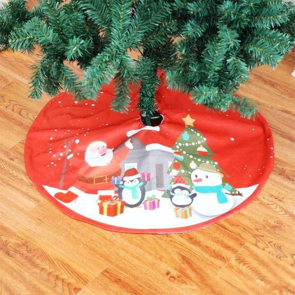 

2019 cute printed christmas tree skirt apron new year home party xmas decoration party ornaments christmas decoration for home