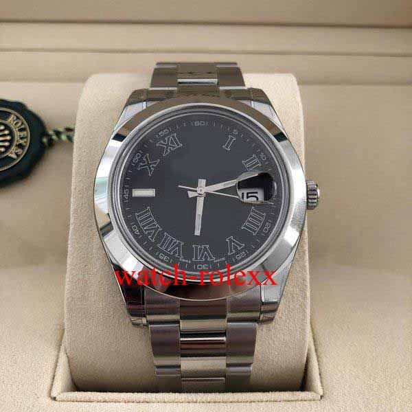 

box 2020 seller men's date sport watches datejust black roman dial movement automatic mens 41mm watches hoot, Slivery;brown