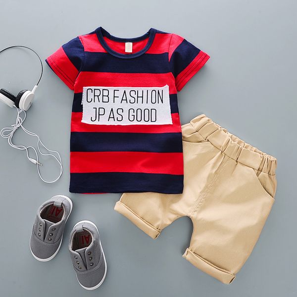 

baby boy новорожденный одежда мода 2020 лето полосатые футболки + шорты 2шт детская одежда наряды дети bebes беговые костюмы, White