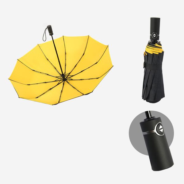 

fully automatic double-layered ten-fold umbrella folding windproof business double rain and rain dual-use advertising umbrella