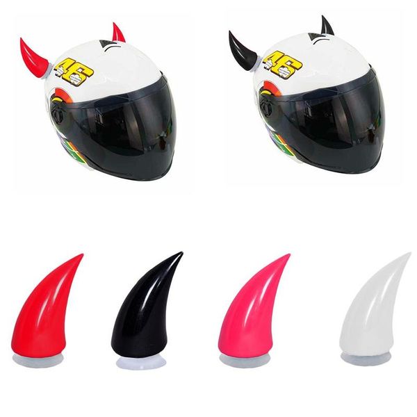 

1pair motorcycle biker helmet horns decoration decal cool sucker sticker helmet car silicone decoration cup accessories suc x1k2