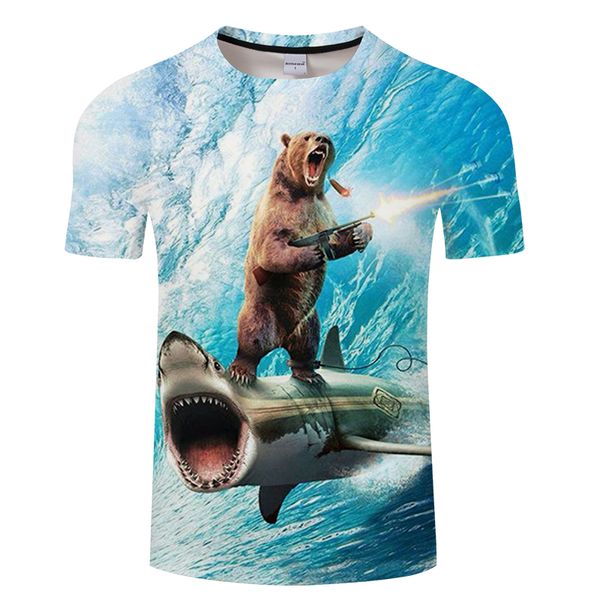 

Mr.1991INC Space Galaxy T-shirt Men/Women 3d T shirt Print Cat Kiss Golden Fish Tees Summer Tops T-shirt Brand Plus S 6XL