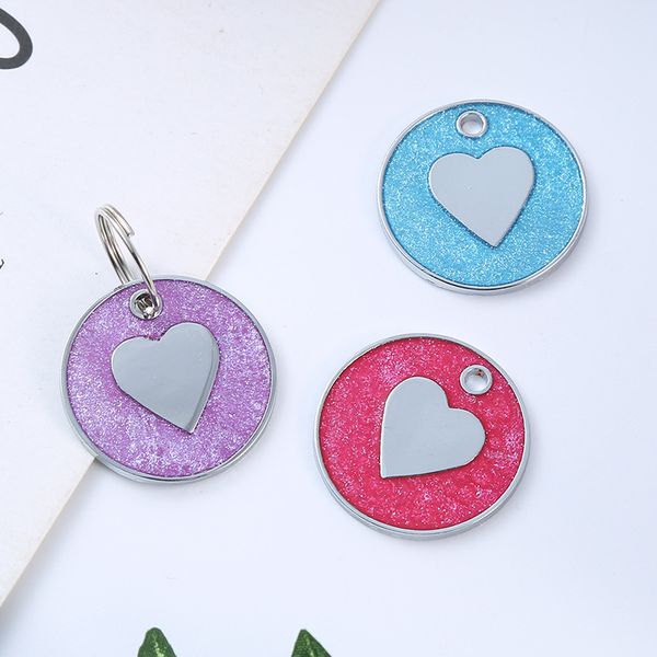 

personalized heart engraved metal customized pet dog id tags collar accessories