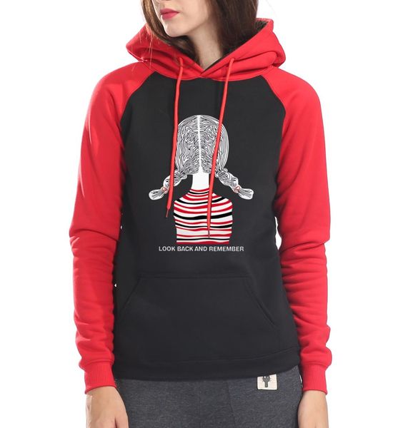 

2019 hip-hop fleece pullovers kawaii cute girl's look back and remember sweatshirt women raglan sleeve brand tracksuits hoodies, Black