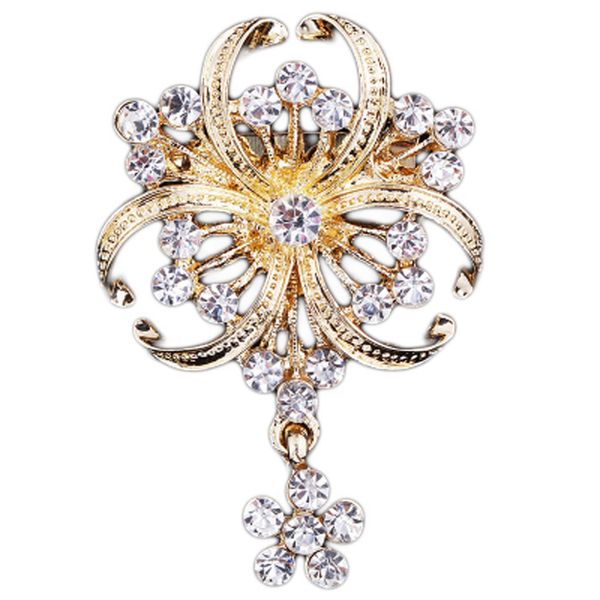 

ale new elegant jewelry pendants brooch gold color rhinestone brooches wedding for women gir ladies elegant accessories 10pcs/lotl, Gray