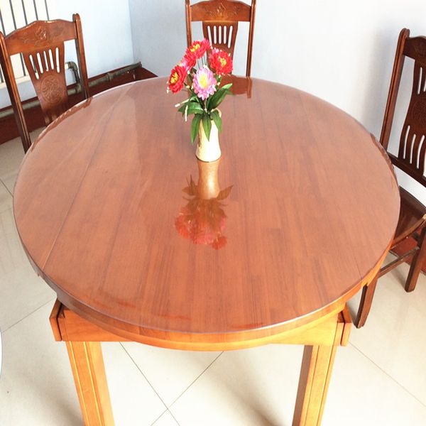 

waterproof round table cloth soft glass pvc transparent plastic 2mm thicker table mat crystal tablecloth coffee pad