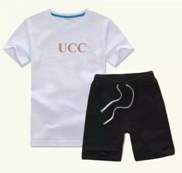 

New classic Luxury Logo Designer Baby T shirt+ Pants 2-7 years olde Suit Kids fashion Children's 2pcs Cotton Clothing coco