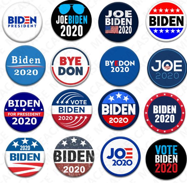 

18 styles joe biden brooch 2020 us presidential election biden badge tinplate election badges biden vote brooch pin party favors d7204, Red;brown
