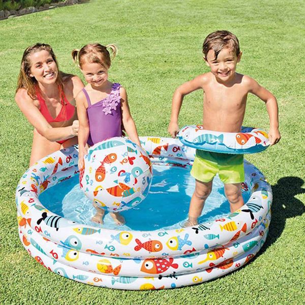 

2020 new inflatable baby swimming pool portable outdoor children basin bathtub pool + ball + swimming ring summer must