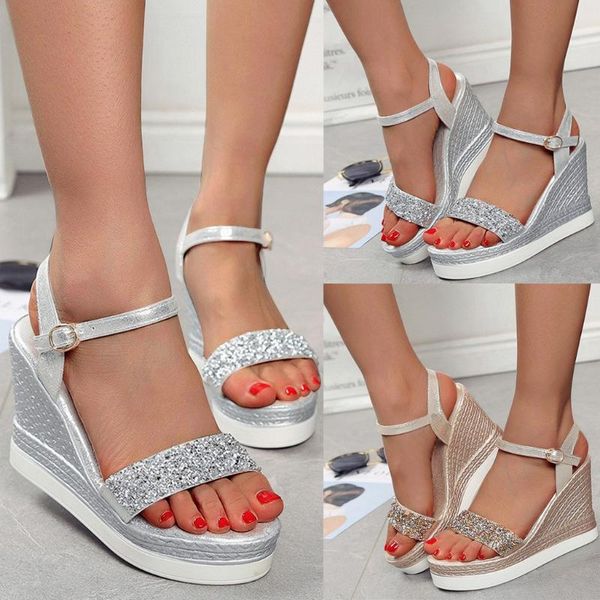 

women shoes platform sandals open toe wedges platforms bring buckles sandals elegant summer shoe sandalias dropshipping ##0, Black