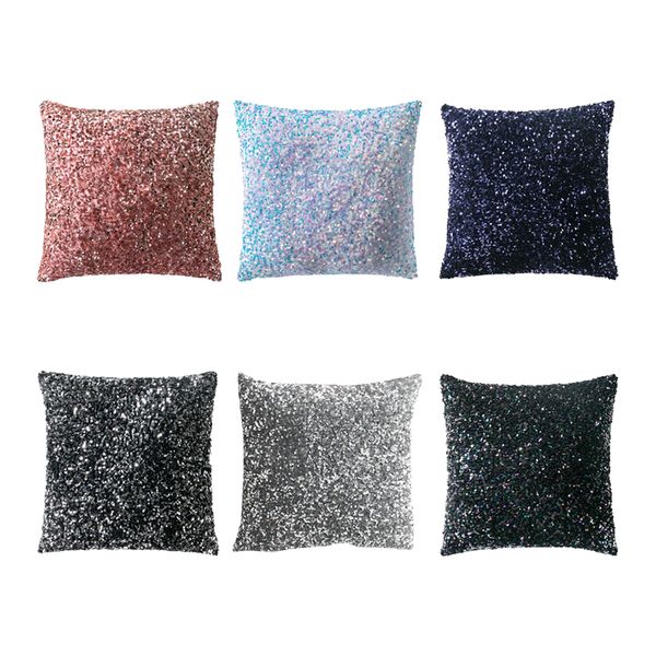 New Hot Sell Colorful Sparkling Sequins Cushion Cover Shining