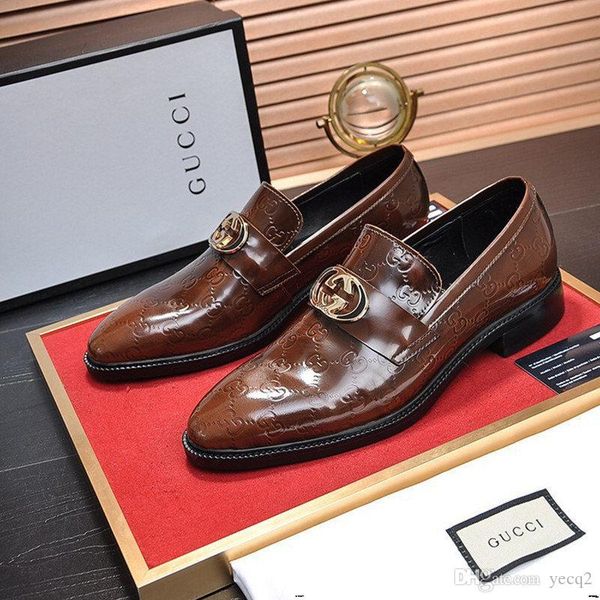 

20fw men thick bottom dress shoes plus size luxury italian style fashion men formal shoes men bring business leather shoes yetc0 tc0, Black