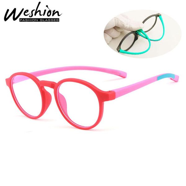 

круглые очки дети кадр анти синий свет мальчик девочка светоотражающие четкие линзы gaming uv400 компьютер дети eyeglasse 2019 новый uv40 xe, Blue