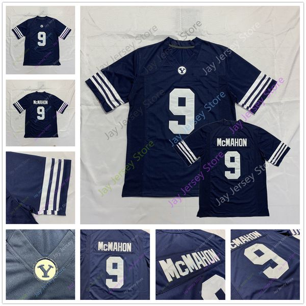 

Jim McMahon BYU Cougars Jersey NCAA College Jerseys Home Navy Men Size S-5XL All Stitched
