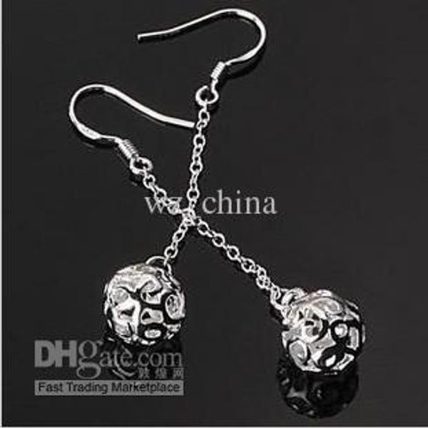 

long silver ball earrings for women hollow out pendant 925 sterling silver earrings for wedding couple 10pcs/lot ing