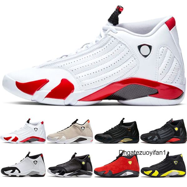 

2019 14s candy cane basketball shoes the last s14 athletic sports sneakers desert sand red thunder black toe dmp indiglo
