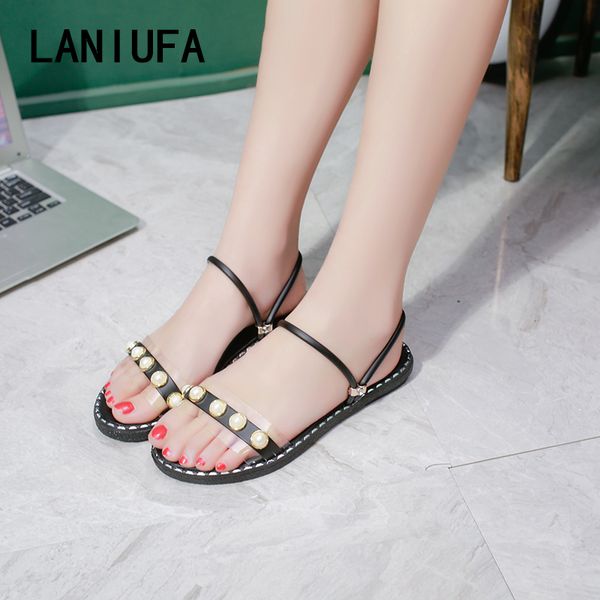

women casual sandals flip flops summer women female slip on outside indoor gladiator flats rome beach sandals shoes mujer #401, Black
