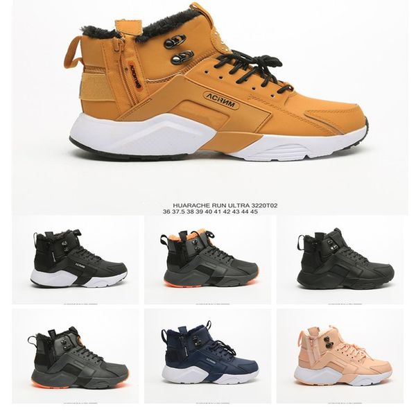 

huarache 6 running shoes huraches men women trainers run ultra for black pink blue high ankle add wool warm designer sneakers size 36-45