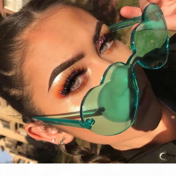 

новая мода heart-shaped glasses солнцезащитные очки без оправы uv400 милое сексуальное ретро дамы солнцезащитные очки candy, White;black