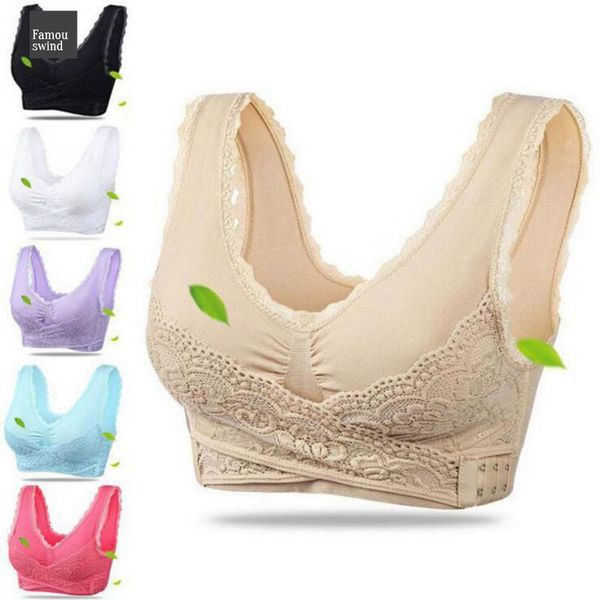 

front bra 1pcs cross side everyday buckle wireless lace breathable for sport women drop shipping good quality, Red;black