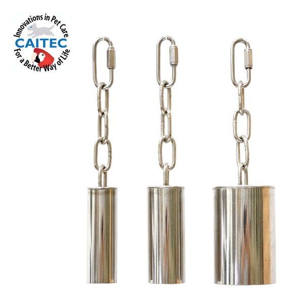 

caitec bird toys stainless steel bell parrot cage toys make beautiful sound bite resistant suitable for small medium large birds