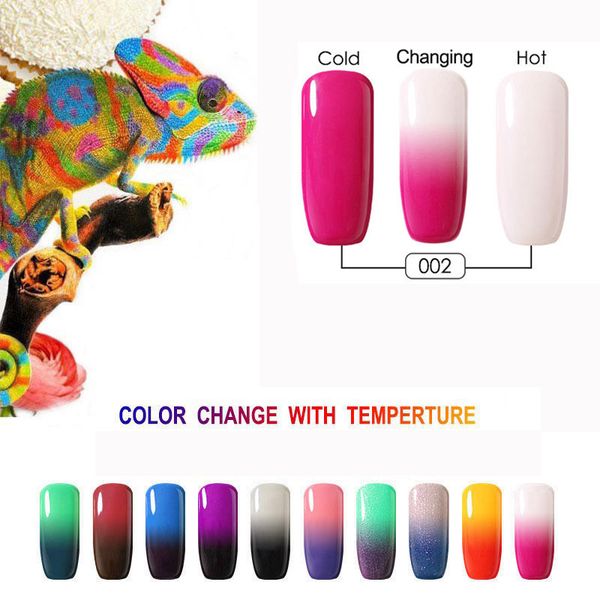 

live pretty multi color uv gel nail polish temperature nail polish color changing soak-off uv&led uv gel, Red;pink